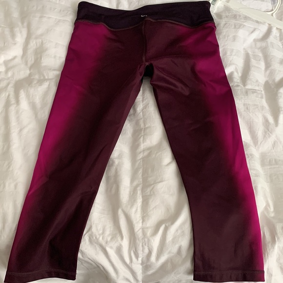 Burgundy and pink Gap Fit capri work out pants; size S; good condition - Picture 3 of 3